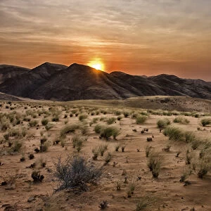 Hoarusib Valley, Namibia. The desert at sunset