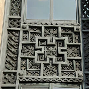 New York, Buffalo, City Hall. Ornate Art Deco facade detail, completed in 1931 by Dietel