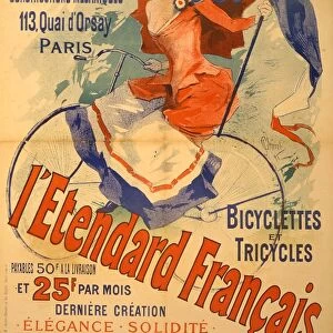 AD: BICYCLES, 1891. French advertisement for bicycles and tricycles. Lithograph by Jules Cheret