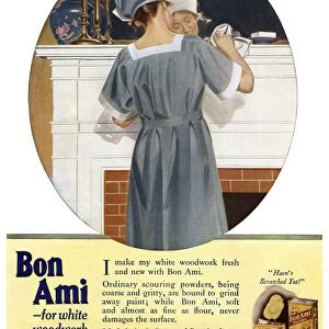 AD: BON AMI, 1919. American advertisement for Bon Ami household cleaner, 1919