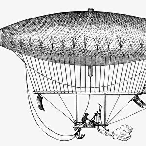 Airship invented by Henri Giffard in 1852, which was the first steam-powered and navigable airship