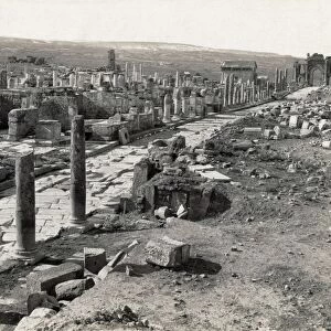 ALGERIA: ROMAN STREET. Ancient Roman street in Timgad, Algeria