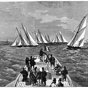 FRANCE: YACHT RACE, 1874. International yacht race from Le Havre, France. Line engraving, 1874