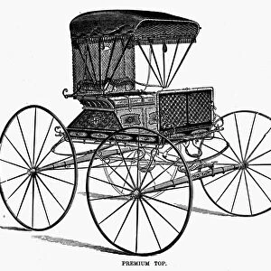 HORSE CARRIAGE, c1860. Premium top horse carriage, manufactured by G. & D. Cook & Company, New Haven, Connecticut. Wood engraving, c1860