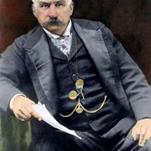 JOHN PIERPONT MORGAN (1837-1913). American banker and financier. Oil over photograph