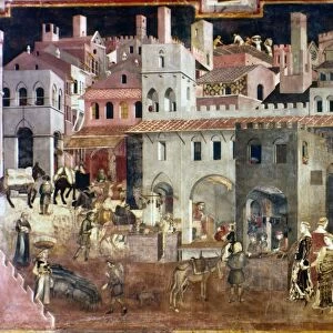 LORENZETTI: GOOD GOV T. Effects of Good Government in the city, detail