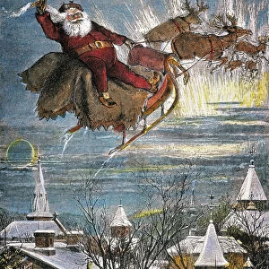 THOMAS NAST: SANTA CLAUS. Merry Christmas to all, and to all a good night. Engraving by Thomas Nast