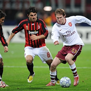 Alex Hleb (Arsenal) Gennaro Gattuso and Massimo Oddo (AC Milan)