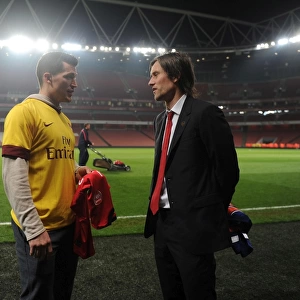 Tomas Rosicky's Unlikely Friend: NHL Player Andrew Ference at Arsenal vs Newcastle United (2013/14)
