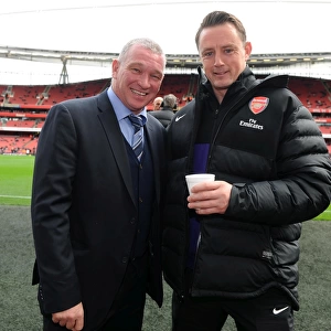 Tony Roberts (Arsenal Goalkeeping coach) with John Jensen (Ex Arsenal). John Jensen