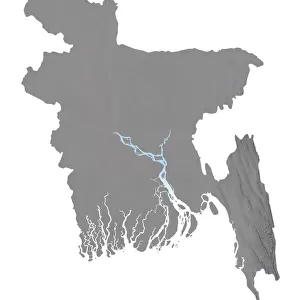 Bangladesh, Relief Map