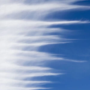 Cloudscape with cirrus over the Thames at Oxford, England