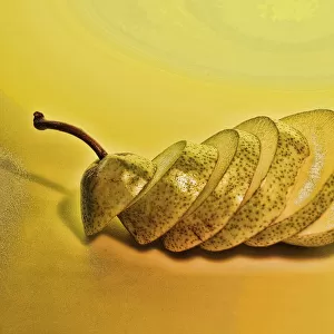 Pear on side sliced