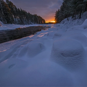 Winter scene near Lassbyn, Lapland, Sweden