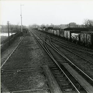 Midlenhall railway sidings at the west end of the goods and coal yard, beyond the goods shed
