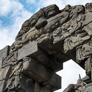 Carved gateway to main stupa at Borobudur Temple