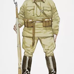 Illustration of World War Two Russian soldier