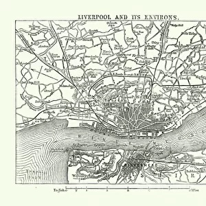 Map of Liverpool and its environs, England, 1870s