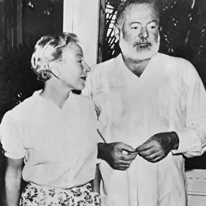 American writer Ernest Hemingway with his wife Mary Welsh