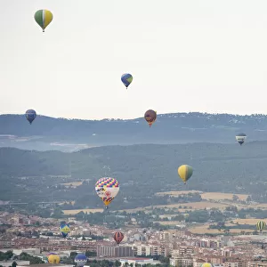 Hot-air balloons fly during the 21th European Balloon Festival in Igualada, near