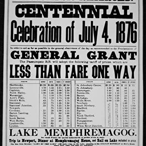 Advertisement for the Passumpsic Railroad Poster, 1876 (litho)
