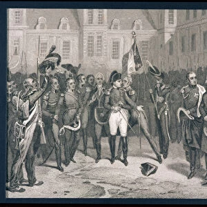 Adieu at Fontainebleau : Napoleon (1769-1821) says Farewell to Old Guard