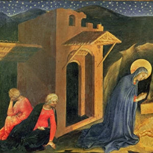 Adoration of the Magi Altarpiece, left hand predella of the Nativity, 1423 (tempera