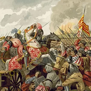 Battle of Cerignola, Italy, 1503 (chromolitho)