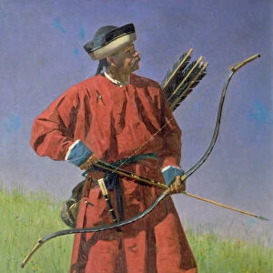 Bokharan Soldier (Sarbaz), 1873 (oil on canvas)