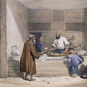 Cabaub Shop, Cabul, 1843 (colour litho)