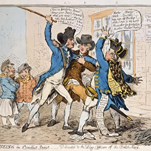 The Caneing in Conduit Street, published by Hannah Humphrey, 1796 (hand-coloured etching)