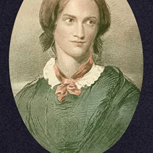 Charlotte Bronte, English novelist (coloured engraving)