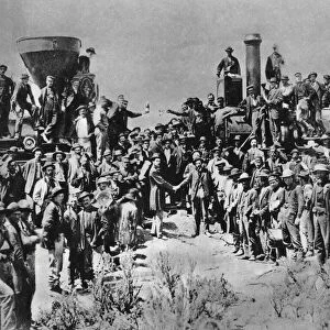 Completion, First United States Transcontinental Railway, 10 May 1869 (b / w photo)