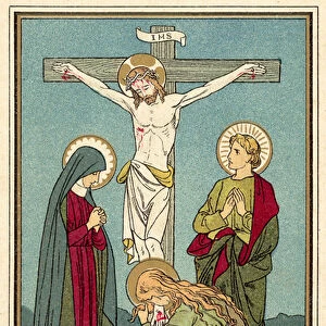 Was crucified (colour litho)