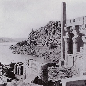 Egypt: Nectanebus Building on the Island of Philae (b / w photo)