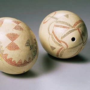 Engraved Ostrich Eggshells, San Culture, Namibia (eggshell)