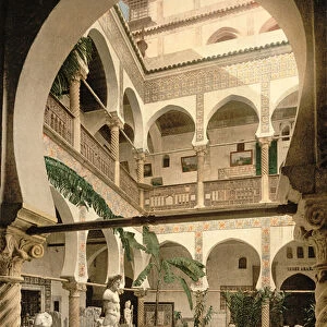 Entrance Hall, Museum of Antiquities, Algiers, pub. c. 1900 (colour litho)