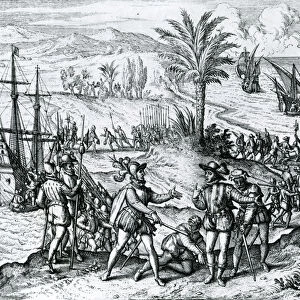 Francisco de Bobadilla arriving as Governor and arresting Christopher Columbus (1451-1506)
