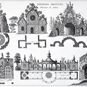 Grotto designs from Jardins Anglo-Chinois by George Louis Le Rouge