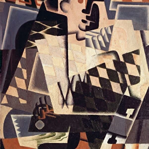 Harlequin with a Guitar, 1917 (oil on canvas)