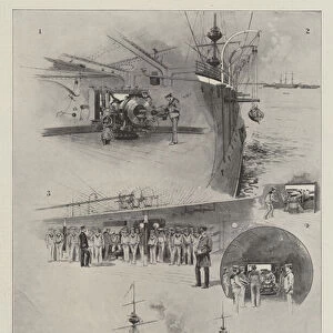 HMS "Terrible, "14, 220 Tons, the Largest Cruiser in the World, preparing for War (litho)