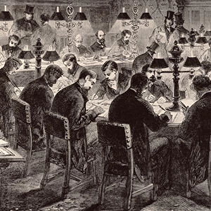 The House of Commons: The Reporters Room, from The Illustrated London News
