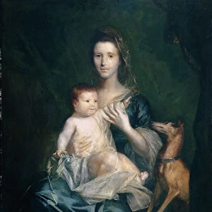 Jane Hamilton, Wife of 9th Lord Cathcart, and Her Daughter Jane, Later Duchess of Atholl, 1754-55 (oil on canvas)