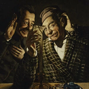 joueurs aux chandelles - Gamblers by candlelight par Peczarski, Feliks (1804-1862). Oil on canvas, size : 75, 5x62, 1845, Muzeum Narodowe, Warsaw