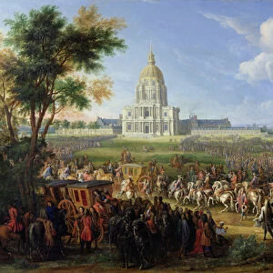 Louis XIV (1638-1715) and his Entourage Visiting Les Invalides, 26th August 1706