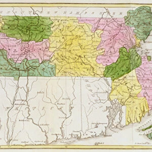 Map of Massachusetts, from Historical Collections of Massachusetts, by John Warren Barber