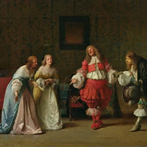 Mascarille Presenting Jodelet to Cathos and Madelon, 1865 (oil on canvas)