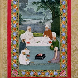 Ms E-14 Mystical conversation between Sufic sheikhs (gouache on paper)
