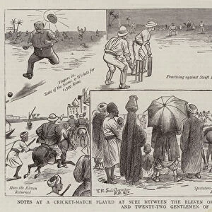 Notes at a Cricket-Match played at Suez between the Eleven of England (on their Way to Australia) and Twenty-Two Gentlemen of Suez (engraving)