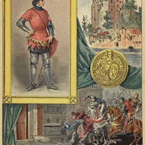 Olivier De Clisson, 1336-1407 (colour litho)